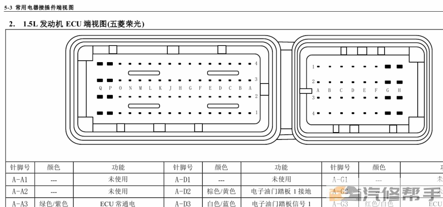 2013年款五菱荣光荣光S维修电路图线路图资料下载